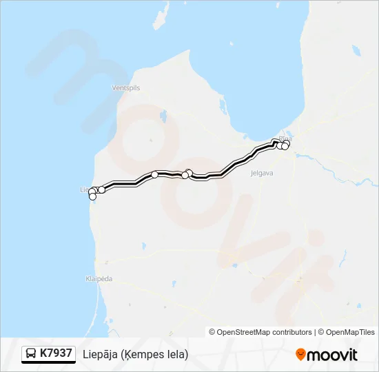 Автобус K7937: карта маршрута