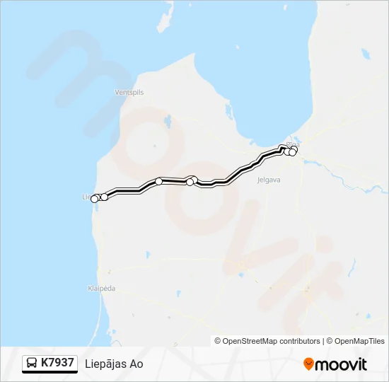 Автобус K7937: карта маршрута