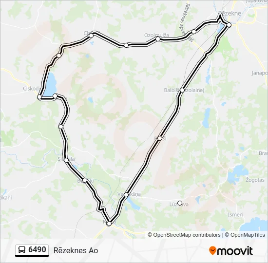 Автобус 6490: карта маршрута