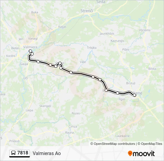 Автобус 7818: карта маршрута