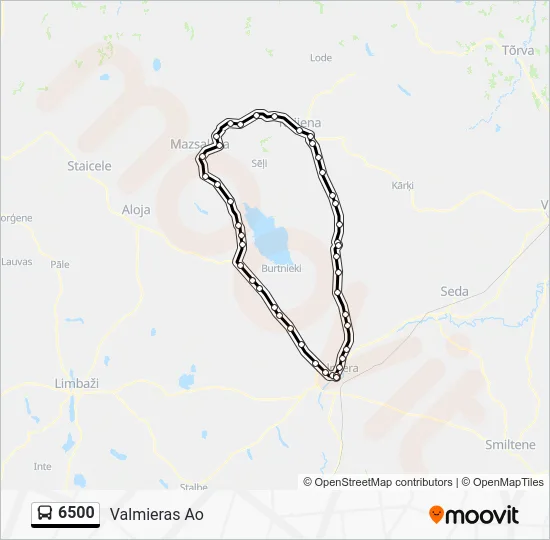 Автобус 6500: карта маршрута