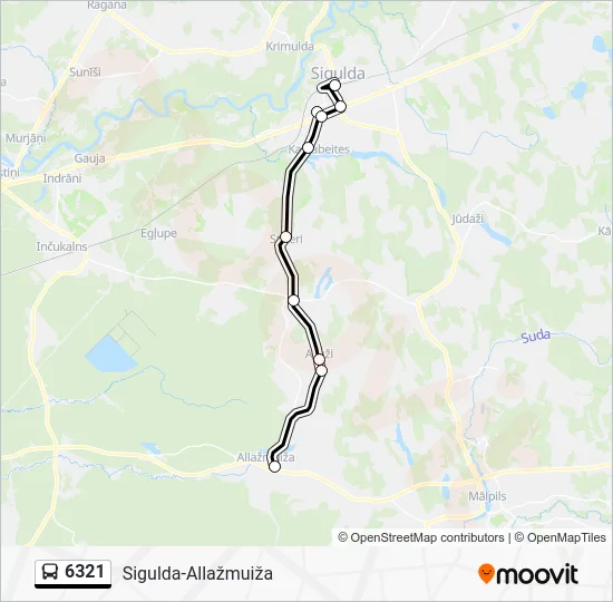 Автобус 6321: карта маршрута