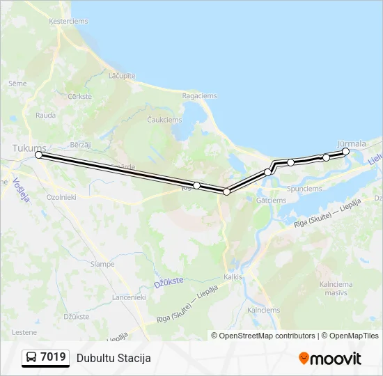 Автобус 7019: карта маршрута