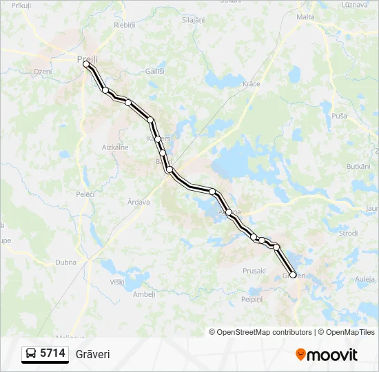 Автобус 5714: карта маршрута