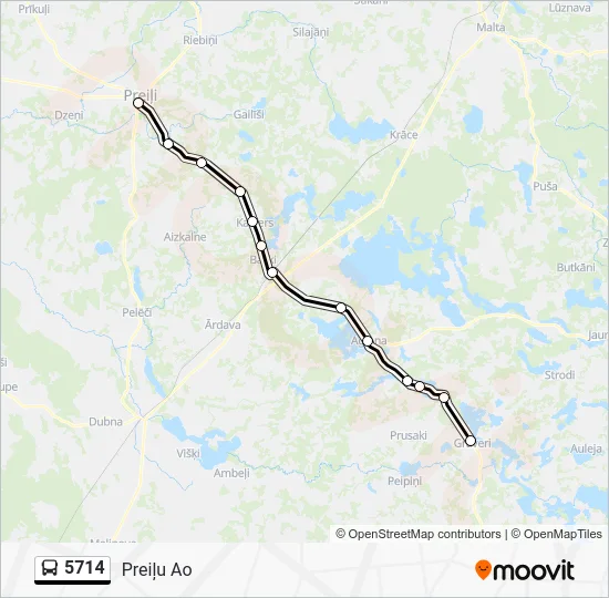 Автобус 5714: карта маршрута