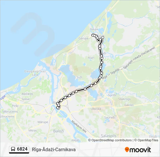 Автобус 6824: карта маршрута