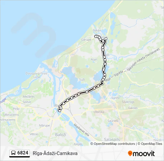 Автобус 6824: карта маршрута