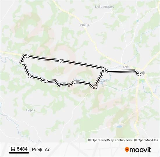 Автобус 5484: карта маршрута