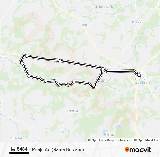 5484 Bus Line Map