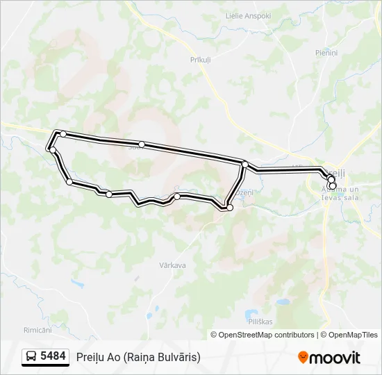 5484 Bus Line Map