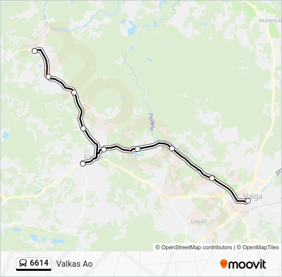 Автобус 6614: карта маршрута
