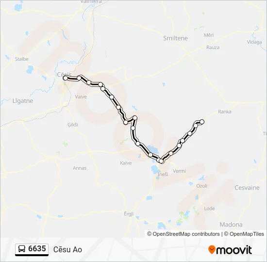 Автобус 6635: карта маршрута