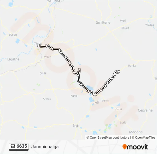 Автобус 6635: карта маршрута