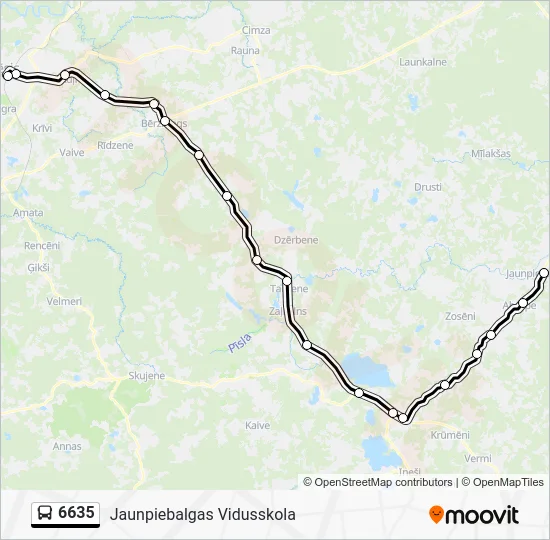 Автобус 6635: карта маршрута