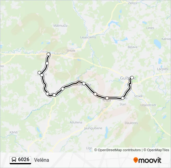 Автобус 6026: карта маршрута