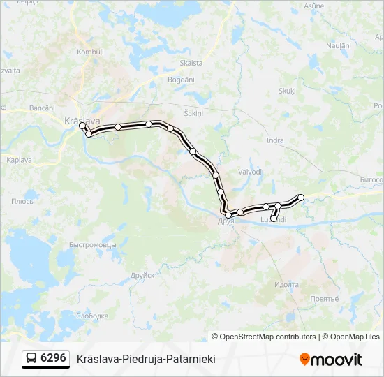 Автобус 6296: карта маршрута