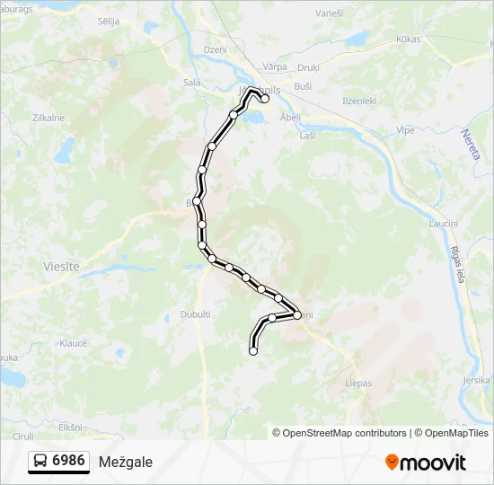 Автобус 6986: карта маршрута