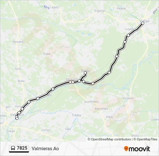 Автобус 7825: карта маршрута