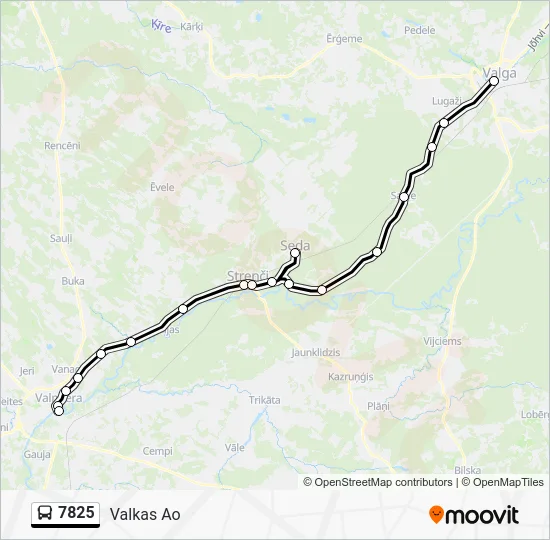 Автобус 7825: карта маршрута