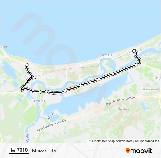 Автобус 7018: карта маршрута