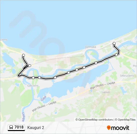 Автобус 7018: карта маршрута