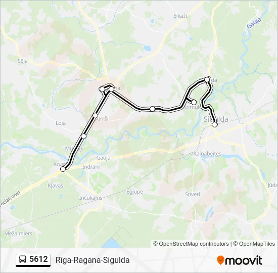 Автобус 5612: карта маршрута