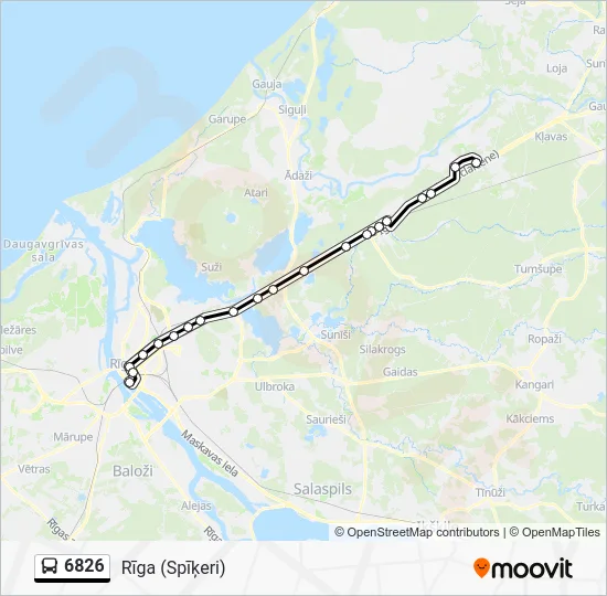 Автобус 6826: карта маршрута