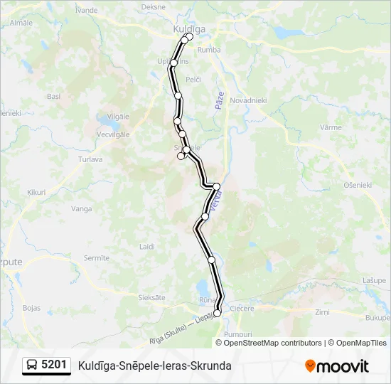 Автобус 5201: карта маршрута