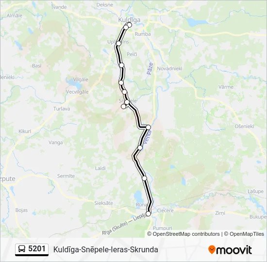 Автобус 5201: карта маршрута