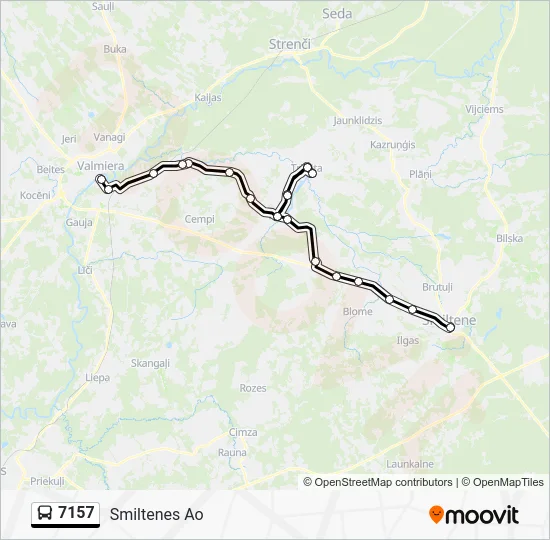 Автобус 7157: карта маршрута