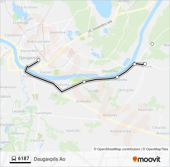 Автобус 6187: карта маршрута