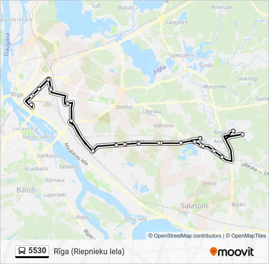 Автобус 5530: карта маршрута