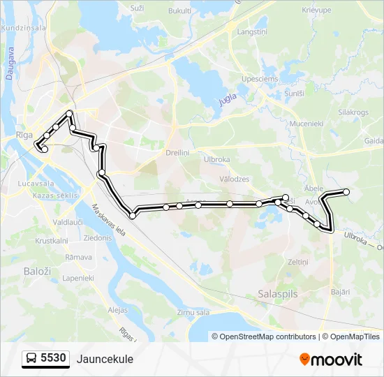Автобус 5530: карта маршрута