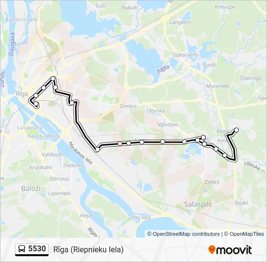 Автобус 5530: карта маршрута