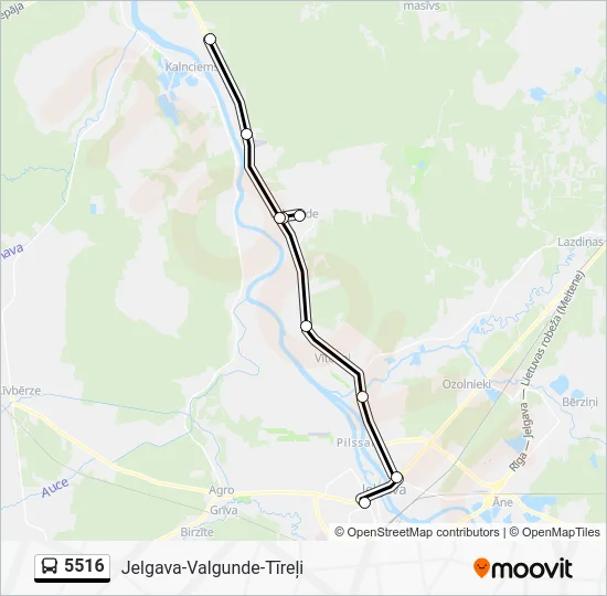 Автобус 5516: карта маршрута