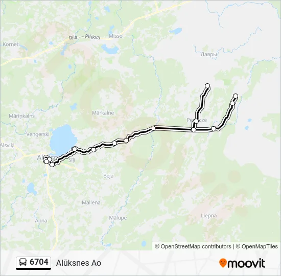 Автобус 6704: карта маршрута