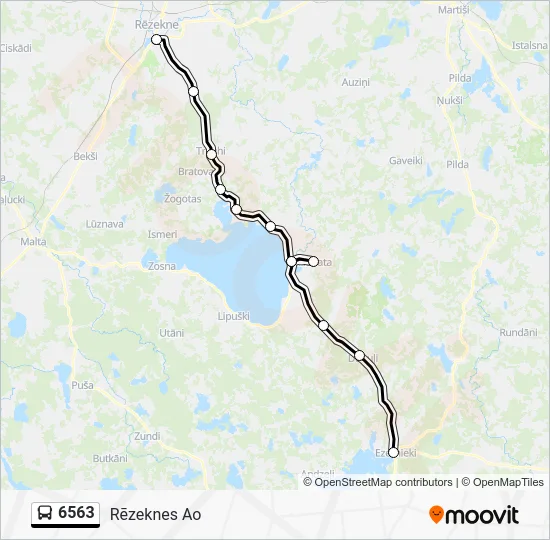 Автобус 6563: карта маршрута