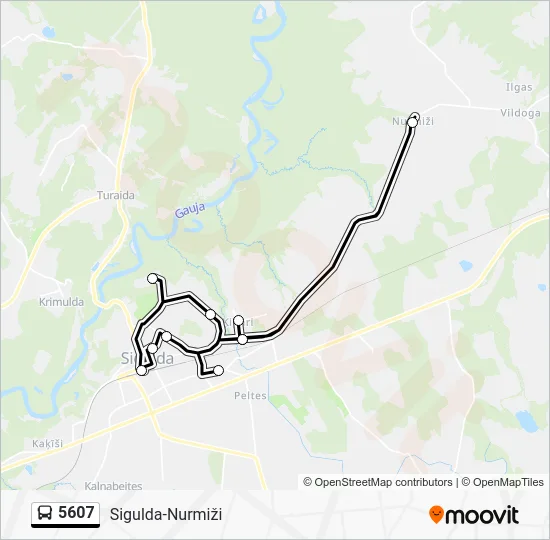 Автобус 5607: карта маршрута