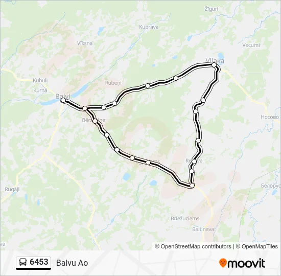 Автобус 6453: карта маршрута
