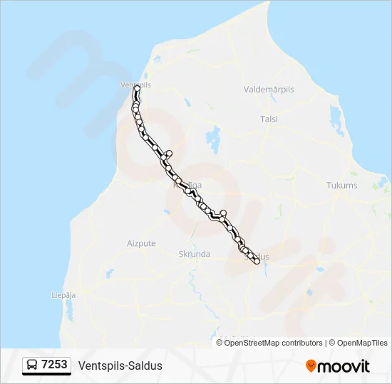 Автобус 7253: карта маршрута