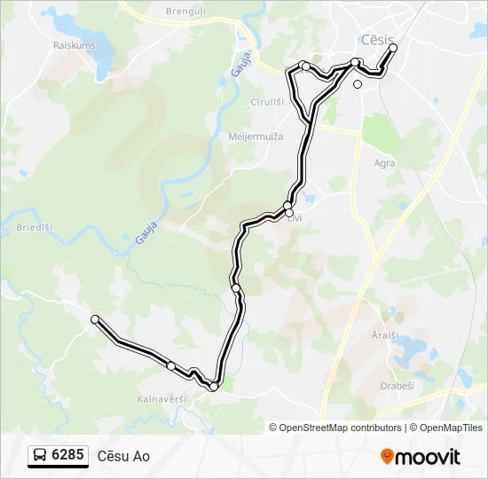 Автобус 6285: карта маршрута