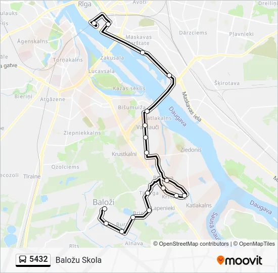 Автобус 5432: карта маршрута