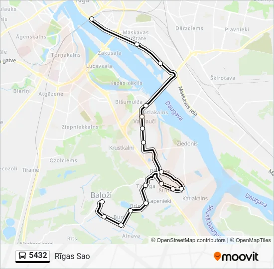 Автобус 5432: карта маршрута