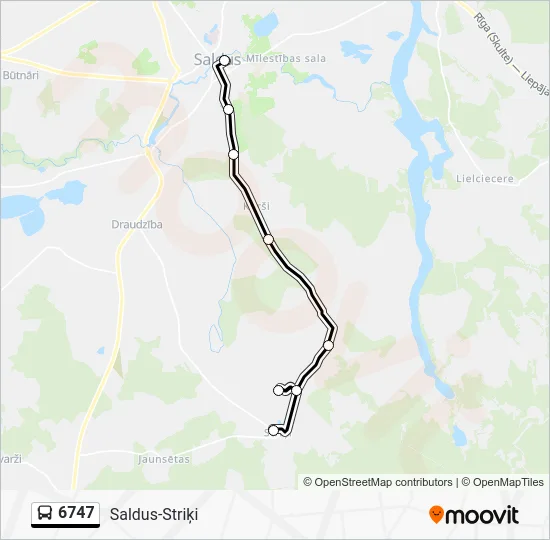 Автобус 6747: карта маршрута