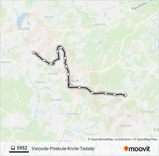 Автобус 5952: карта маршрута