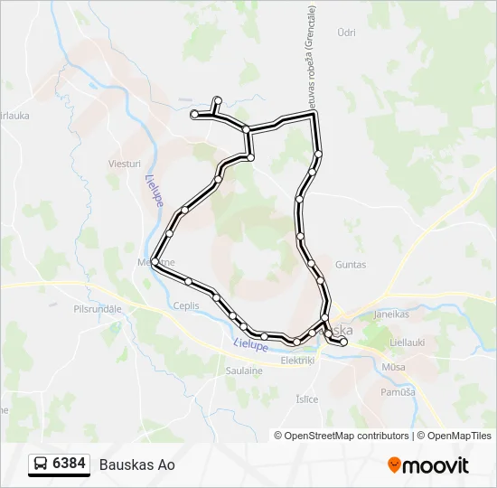 Автобус 6384: карта маршрута