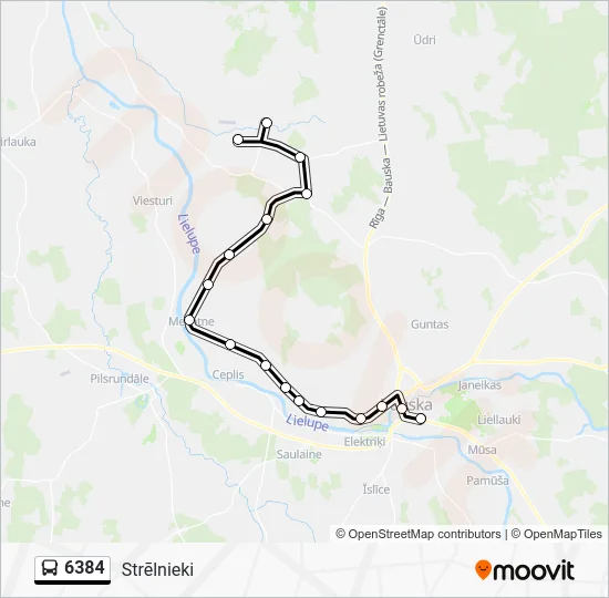 Автобус 6384: карта маршрута