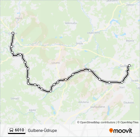 Автобус 6010: карта маршрута
