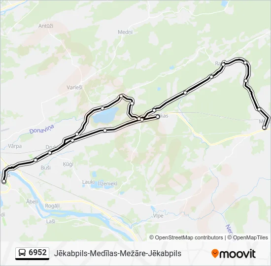 Автобус 6952: карта маршрута