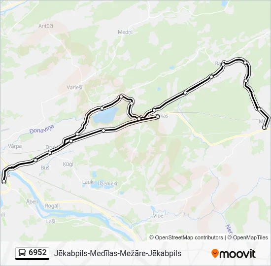 Автобус 6952: карта маршрута